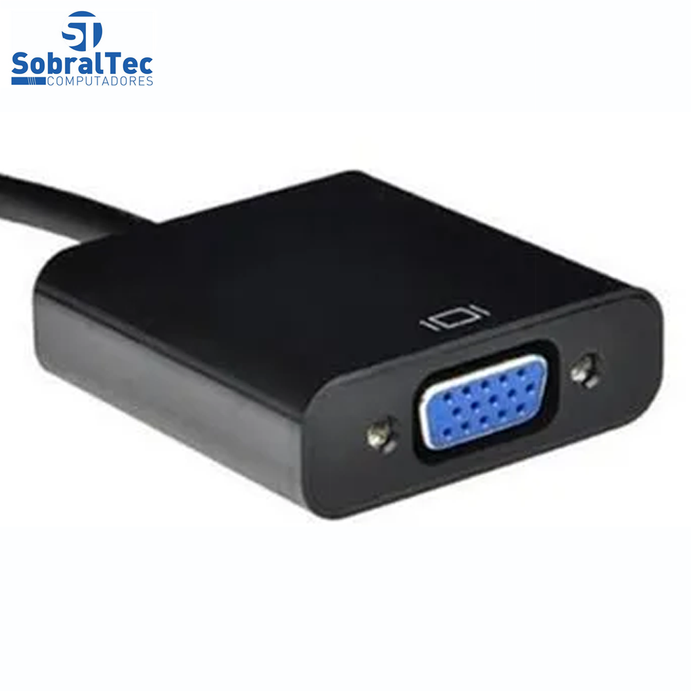 Mini Adaptador Conversor Hdmi Para Vga Com Saída De Áudio Preto